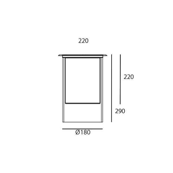 Dimensions Marell 22 square Inverlight