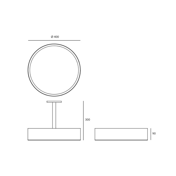 Dimensions Yuuki 40 ceiling spacer Inverlight